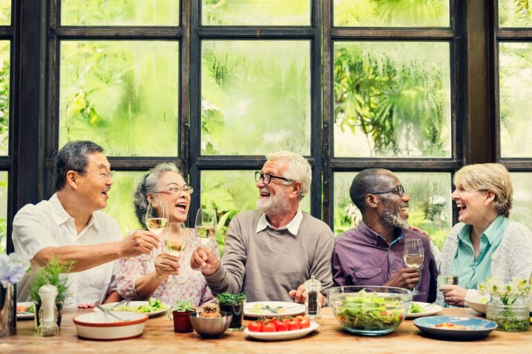 Group of Senior Retirement Meet up Happiness Concept