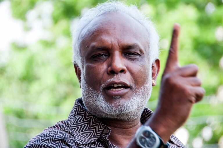 Social activist protesting on the road.