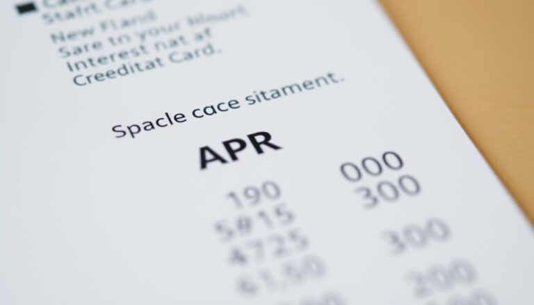 Credit card statement highlighting the APR section